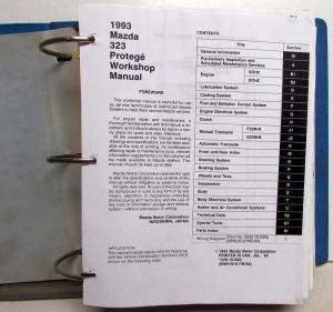 1993 Mazda 323/Protege Service Shop Repair Manual