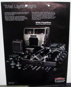 1973 White LightWeight Freightliner Design Livestock Hauling Sales Brochure Orig