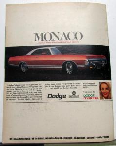 1969 Dodge News Magazine Nov Edition Daytona Scat City Pack Club 1970 New Cars