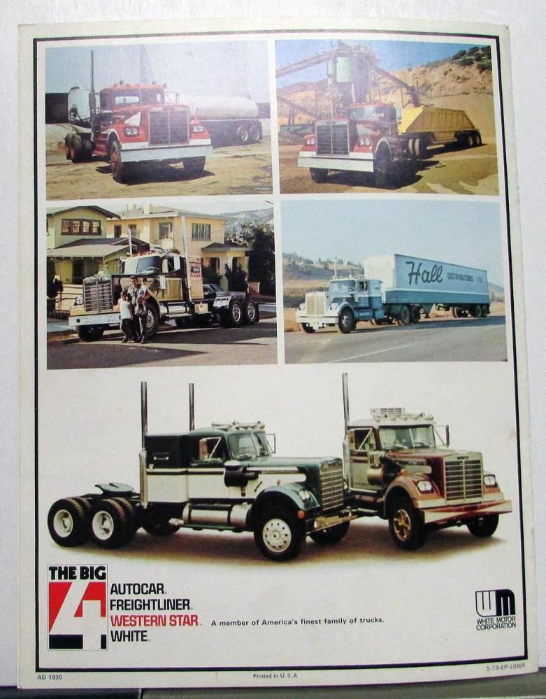 1973 White Western Star Truck Features Design Sales Brochure Original