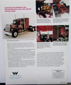 1981 Western Star Conventional Sales Sheet Original