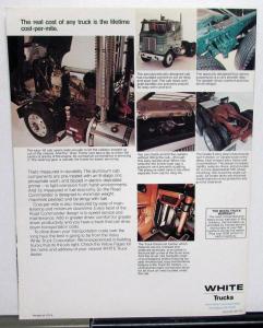 1983 White Road Commander Long Haul Features Sales Brochure Original