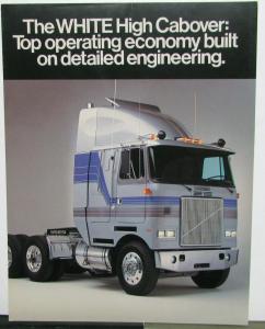 1985 White High Cabover Truck REVISED Features Sales Brochure Original