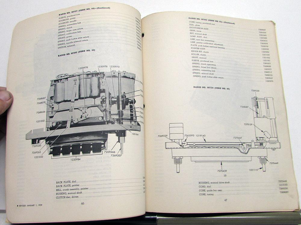 1941-1958 Chevrolet Dealer Radio Parts Catalog Book Antenna Speakers Repair