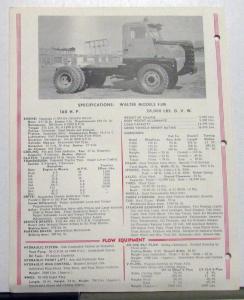 Early 1960s Walter Motor Truck Dealer Data Sheet Snow Fighters Model FJM Plow