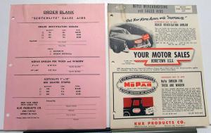 1950s Chrysler Dodge Plymouth Mopar Dealer Service & Sales Promotional Ideas