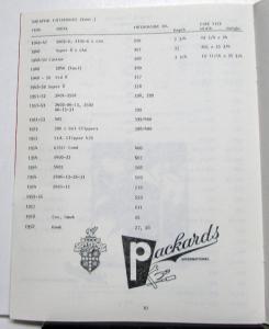 1933-1958 Packard Parts & Interchange Manual By Packards International Volume 3