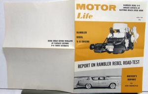 1957 AMC Rambler Rebel V8 Motor Life Road Test Daytona Beach Sales Folder Mailer