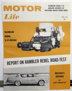 1957 AMC Rambler Rebel V8 Motor Life Road Test Daytona Beach Sales Folder Mailer