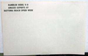 1957 AMC Rambler Rebel V8 Motor Life Road Test Daytona Beach Sales Folder Mailer