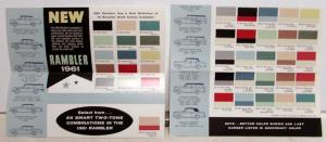 1961 AMC Rambler Solid & Two Tone Color Chart Sales Folder MAILER Original