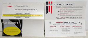 1961 AMC Rambler Solid & Two Tone Color Chart Sales Folder MAILER Original