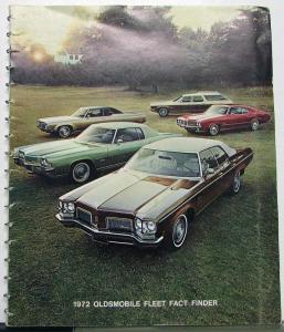 1972 Oldsmobile Dealer Fleet Fact Finder Data Book Cutlass 88 98 Toronado