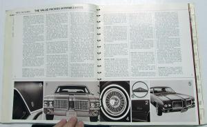 1972 Oldsmobile Dealer Fleet Fact Finder Data Book Cutlass 88 98 Toronado