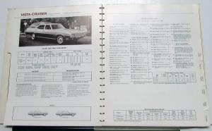 1972 Oldsmobile Dealer Fleet Fact Finder Data Book Cutlass 88 98 Toronado