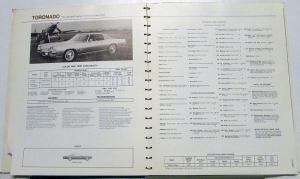 1972 Oldsmobile Dealer Fleet Fact Finder Data Book Cutlass 88 98 Toronado