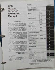 1997 Mazda B-Series Pickup Truck Service Shop Repair Manual