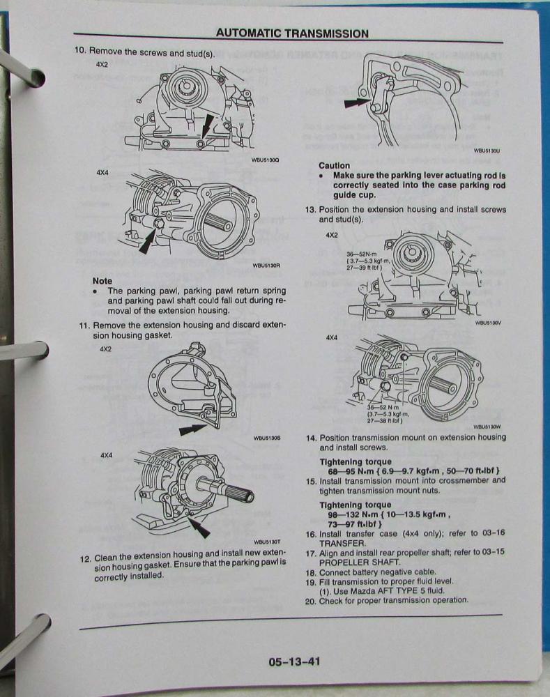 1998 Mazda B-Series Pickup Truck Service Shop Repair Manual