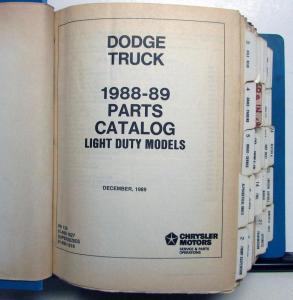 1988-1989 Dodge Light Duty Truck Dealer Parts Catalog Book Pickup Diesel Orig