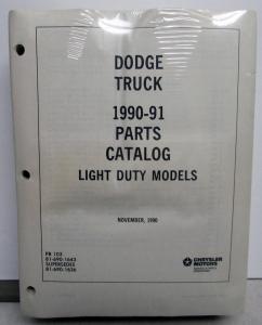 1990-1991 Dodge Light Duty Truck Dealer Parts Catalog Book Pickup Diesel NOS