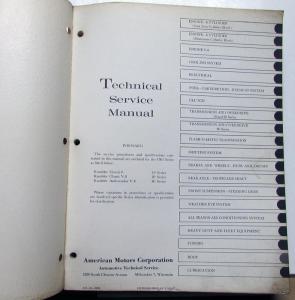 1961 AMC Rambler Classic Six Ambassador V8 Dealer Technical Service Shop Manual