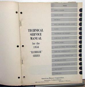 1956 AMC Rambler Models Dealer Technical Service Shop Manual Repair