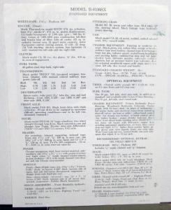 1963 Mack Trucks Model B8136SX Dimensions Specification Sheet Sale Brochure Orig