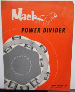 1960 Mack Trucks Power Divider Sales Brochure Original