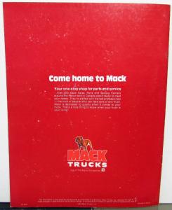 1978 Mack Trucks Cruise Liner Features Sales Brochure Original