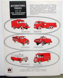 1959 International IH Dealer Fire Truck Chassis Sales Brochure Emergency Rescue