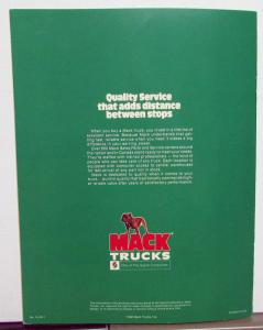 1980 Mack Trucks U Series Diagrams Features Sales Brochure Original