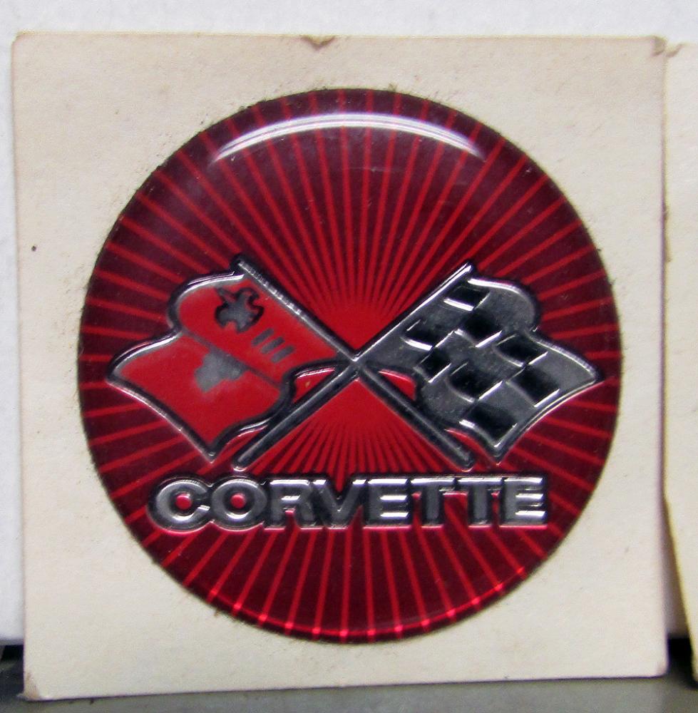 NOS Corvette Wheel Center Caps Inserts Stickers Decals Chevrolet 1.5