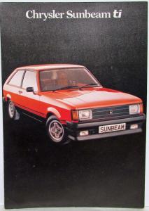 1979 Chrysler Sunbeam ti Sales Folder - UK Market