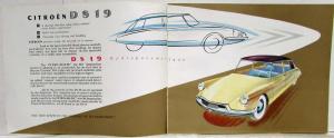 1958 Citroen Hydropneumatique DS 19 Sales Brochure