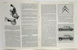 1960 Citroen DS 19 Reprint of Motor Sport Road Test Report