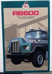 1989 Mack Trucks Model RB600 Construction Refuse Fold Out Sales Brochure Orig