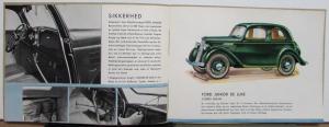 1936 Ford Junior De Luxe Standard DANISH TEXT Sales Brochure Original