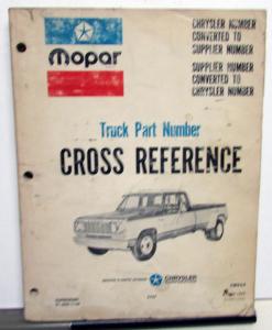 1979 Mopar Dodge Truck Dealer Part Number Cross Reference Book Supplier-Chrysler