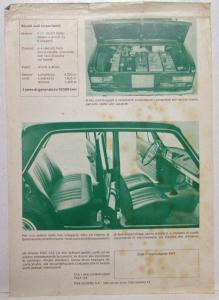 1966-1974 Fiat 124 Green Tone Sales Sheet - Italian Text