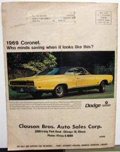 1968 Dodge News Magazine 1969 Five From The Hive Scat Pack Models Charger Dart