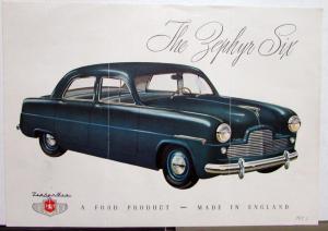 1952 Ford Zephyr Six English Sales Brochure Original