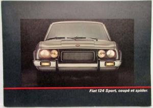 1970-1977 Fiat 124 Sport Coupe and Spider Sales Folder - French Text