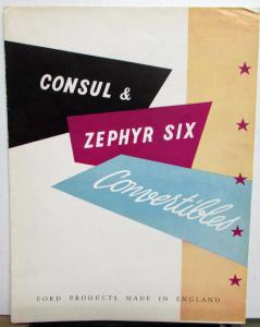 1954 Ford English Consul Zephyr Six Convertible English Brochure Poster Original