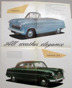 1954 Ford English Consul Zephyr Six Convertible English Brochure Poster Original