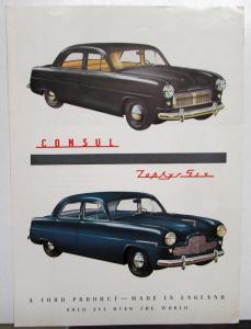1954 Ford Consul Zephyr Six English Specifications Sales Brochure