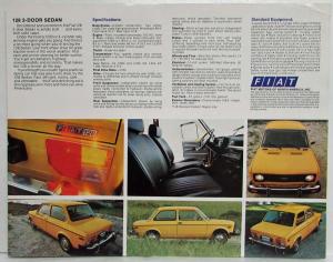 1973-1978 Fiat 128 2-Door Sedan Spec Sheet