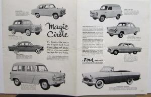 1958 Ford Magic Circle English Thames Zodiac Prefect Squire Sale Brochure Orig