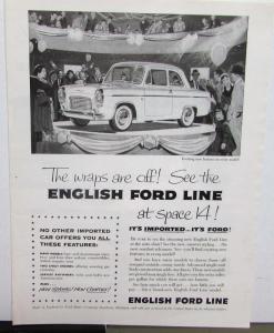 1953 1954 1955 1956 1957 1958 1959 English Ford Line Sales Brochure Original