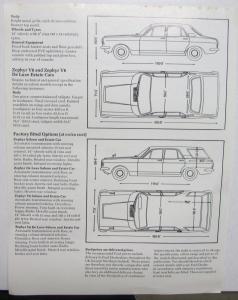 1971 Ford Zephyr English Sales Brochure Specifications Sheet Original