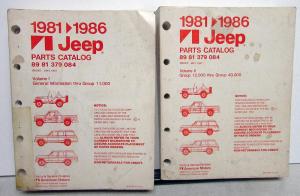 1981 - 1986 Jeep Parts Book Catalog J-10 J-20 Cherokee Wagoneer CJ Series